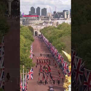 Prince William and Prince Harry walk behind the Queen’s coffin in an echo of Diana’s funeral