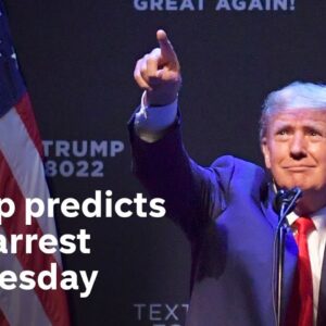 Donald Trump predicts his own arrest on Tuesday